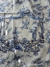 Vintage Pierre Frey Brunschwig Fils Escarpolette Chinoiserie Toile Fabric 56x92 picture