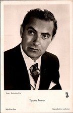 Tyrone Power Hollywood Actor Publicity Photo UFA Film Studio Postcard B&W picture