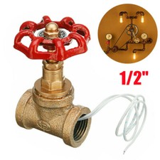 1/2'' Iron Vintage Steampunk Stop Valve Light switch W/ Wire For Table pipe Lamp picture