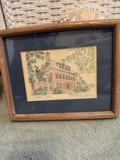 RARE Vintage 1984 Colonial Williamsburg Carter’s Grove Hand Painted Watercolor picture
