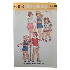 Vintage 1975 Simplicity 6908 Child's Top, Halter, & Skort Girl's Sz 3 Uncut picture