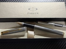 Excellent Parker 75 Ciselé XF Extra Fine Sterling Silver Fountain Pen picture