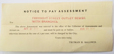 1904 Sewer Assessment Notice, Farragut Street (New York), Truman H. Baldwin picture
