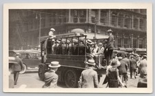 Antique Photo c1922 Chicago Illinois Street Car Strike Busy Street Free Bus picture