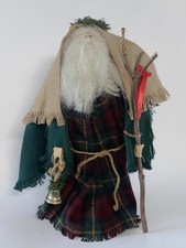 VTG Folk Art Primitive Handmade Old World Santa Father Christmas 13” Natural picture