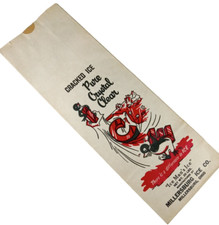 Vintage Advertising CHILLY BILLY 20 lb Paper Ice Sack Millersburg Ice Co Ohio picture