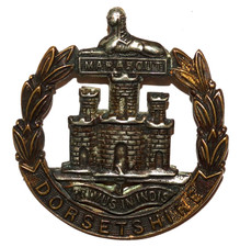 BRITISH MILITARY CAP BADGES, Dorsetshire Regiment Bi-Metal Cap Badge, 1898-1921 picture