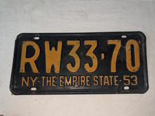 Vintage 1953 NEW YORK License Plate picture