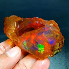 379ct Opal Rough – Bright Orange with Vivid Play-of-Color, 81x33x28mm picture