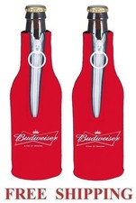 BUDWEISER KING OF BEERS 2 BEER BOTTLE SUIT COOLERS KOOZIE COOLIE HUGGIE BUD NEW picture