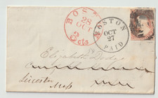Folded letter, 3 cent 1854 Phoenix Copper Co. assessment notice, Horatio Bigelow picture