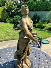 Antique Bronze Statue Flower Girl 24
