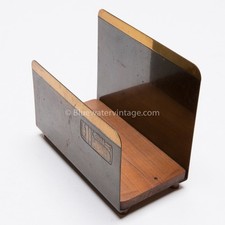 Benedict Studios Maya Bronze Desk Letter Organizer Bakelite Feet Art Deco RARE picture