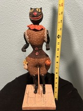 Vintage (1999) Wendy Pulley Halloween Folk Art Scaredy Cat  Doll W/ Stand 16