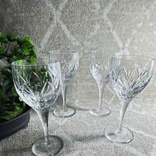 Set of FOUR Atlantis Crystal White Wine Glasses. Etched with Atlantis Mark. picture