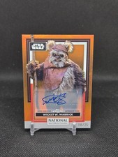 2026 National Topps Chrome Star Wars Wicket Warwick Davis Orange Auto /25 picture