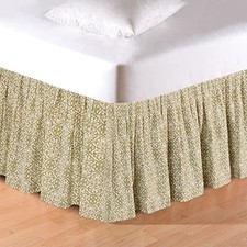 C&F Home Althea Twin Bed Skirt, Green Butterfly Damask, Twin Size picture