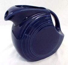 Vintage Fiesta Homer Laughlin Older HLC Disk Pitcher Water Jug Cobalt Blue Large picture