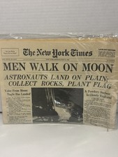 New York Times July 21 1969 MEN WALK ON MOON In Great Condition VTG 68 Pages picture