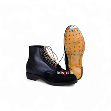WW2 GERMAN M37 BLACK LOW BOOTS – HOBNAIL SOLE MARCHING BOOTS REPRO, Made to Size picture