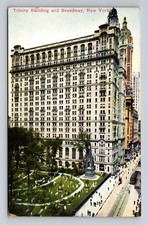 DB Postcard New York NY Aerial View Trinity Building & Broadway picture