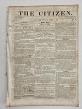 1854 antique THE CITIZEN NEWSPAPER ny JOHN MITCHEL FUGITIVE SLAVE LAW COTTON picture