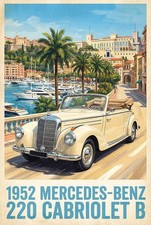 1952 Mercedes Benz 220 Cabriolet B Classic Car Repro Print Poster 13x19 picture