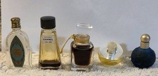 Group of Five Miniature Parfum /PERFUME Glass Bottles Chanel-Tosca-Perry Elias  picture