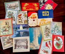 Vintage 1940s- Onward Holiday Ephemera Lot of 20 Christmas Cards, Pages, Etc. picture