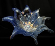 Vintage Murano Style Blue Opalescent Swirl Art Glass Starfish 9