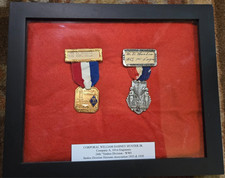 WWI Fully Researched W.D. Hunter 101st Eng 26th Yankee Named Badges 1935 1938 picture