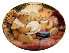 Franklin Mint Heirloom Teddy Bear Oval Plate Friends are Fur-ever Sue Willis picture