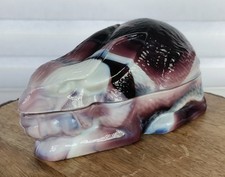 Vintage Westmorland Purple Slag Glass Bunny Rabbit Keepsake Trinket Box picture