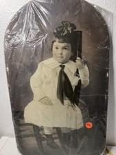ANTIQUE 1924 Arched Convex Bubble Picture Chicago Portrait Co Child 11.5 X 19.5 picture