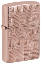 Zippo Armor Hearts Design High Polish Rose Gold Windproof Pocket Lighter, 48919 picture