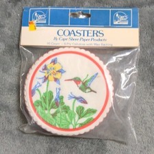 Vintage Hummingbird Coasters Cape Shore Paper Products 16 Count  picture
