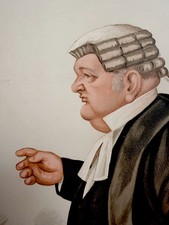 LAWYER BENCHER BARRISTER IRISHMAN QUEENS COUNSELLOR 1885 VANITY FAIR CARICATURE picture