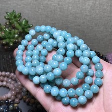 5Pcs Wholesal Natural Polish amazon stone bracelets Crystal ball 8mm picture