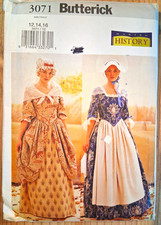 Butterick 3071 Colonial Dress Costume Sewing Pattern Misses 12 14 16 NEW picture