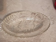 Lead Crystal Clear Patterned Relish/Candy/Nut Dish With Handles picture