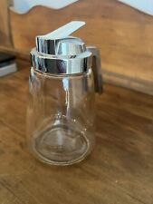 Vintage Lge Dripcut Glass Syrup Dispenser with Chrome Handle FEDERAL HOUSEWARES picture