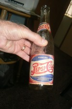 RARER 1930s-1940s Double Dot Pepsi Cola Paper Label Bottle. GRAND RAPIDS, MICH. picture