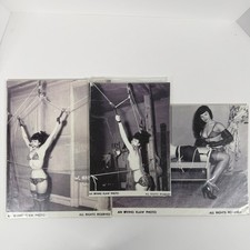 3 Vintage Bettie Page Irving Klaw Pin-Up Photos W-829 W-838 G-229 Fetish Art picture