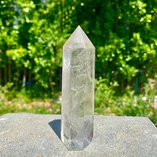 157G Natural Clear Quartz Crystal Point Healing Wand Polished Rock Crystal Reiki picture