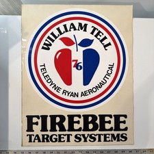RARE NOS 1976 Teledyne Ryan Firebee Target Systems Large 15x20 Sticker Decal picture