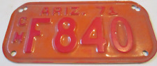 Vintage Embossed 1971 ARIZONA Motorcycle License Plate TAG F840  MORE LISTED picture