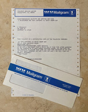 VINTAGE 1979 HINDENBURG CAPTAIN HEINRICH BAUER WW2 INTEREST MAILGRAM & ENVELOPE picture