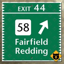Connecticut Merritt Parkway Exit 44 Route 58 Fairfield Redding road sign 16x16 picture