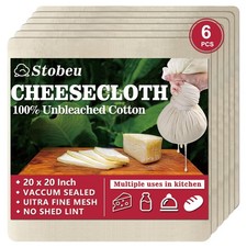 6Pcs Cheese Cloths for Straining, Reusable Grade 100 6PCS 20x20