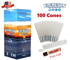 Elements Ultra Thin Rice Cones 1 1/4 Size 100 Pack & Free RAW Clipper Lighter picture
